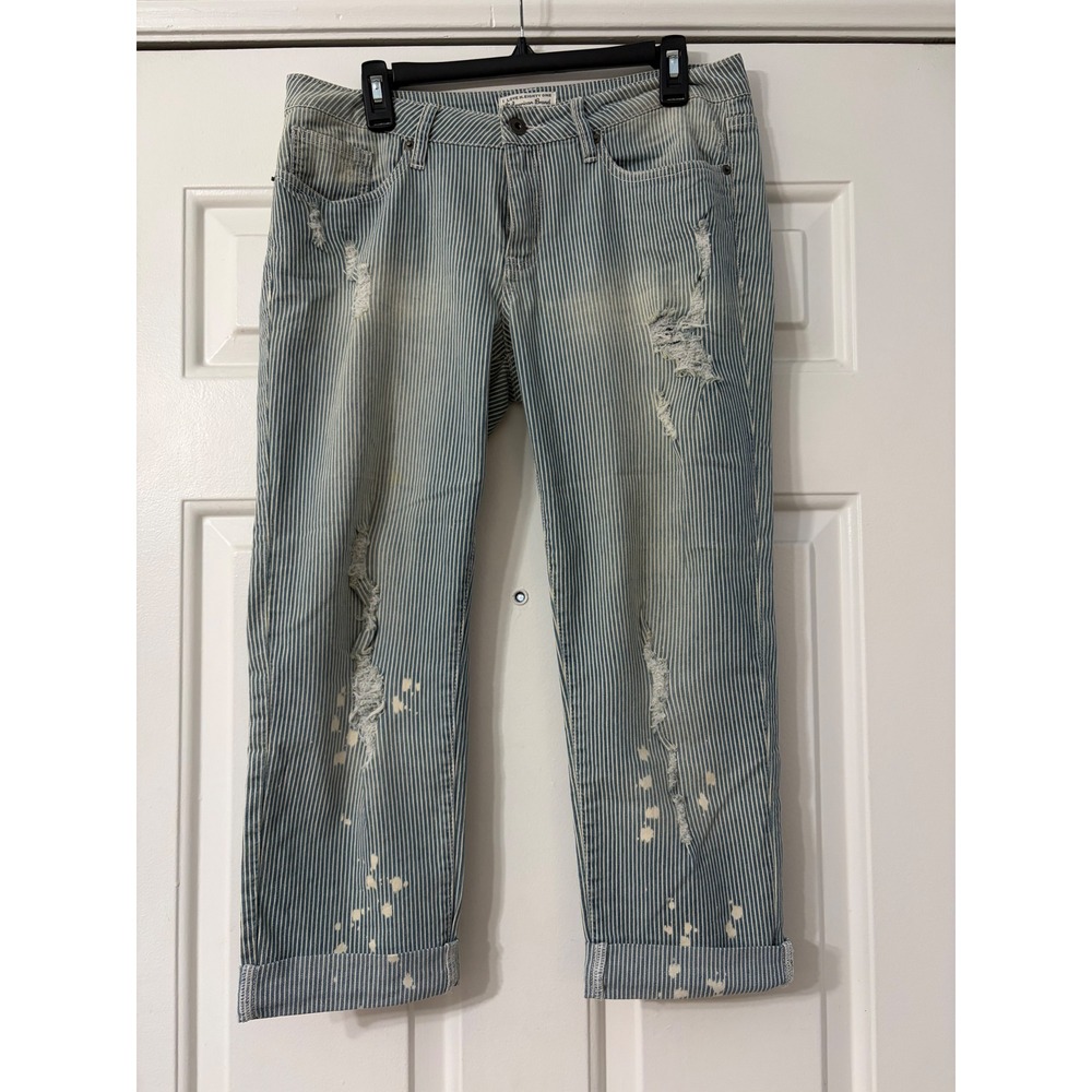I Love H.Eighty One | Hickory Stripe Distressed Jeans | 29 || Blue|